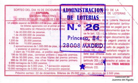 Reverso décimo de Lotería 1990 / 50