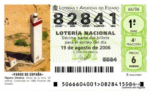 Décimo de Lotería Nacional de 2006 Sorteo 66 - «FAROS DE ESPAÑA»