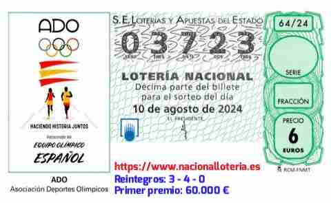 Primer premio de la Lotería del Sábado 10 de Agosto de 2024