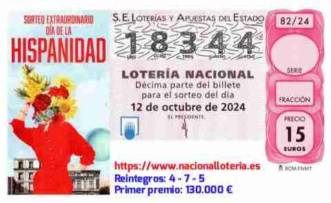 Primer premio de la Lotería del Sábado 12 de Octubre de 2024