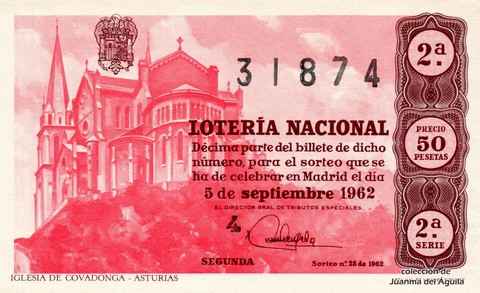 Décimo de Lotería 1962 / 25