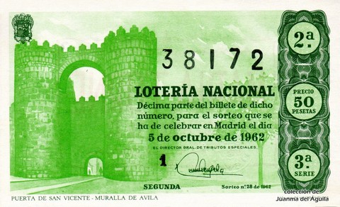 Décimo de Lotería 1962 / 28