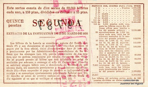 Reverso décimo de Lotería 1963 / 24