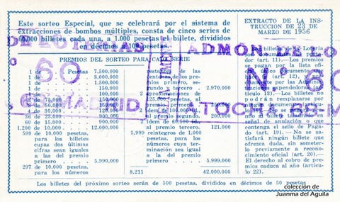 Reverso décimo de Lotería 1964 / 13