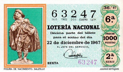 Décimo de Lotería 1967 / 36