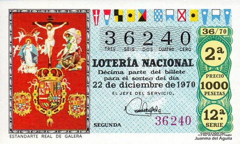 Décimo de Lotería 1970 / 36