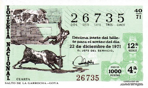 Décimo de Lotería 1971 / 40