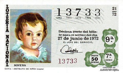 Décimo de Lotería 1972 / 21