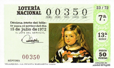 Décimo de Lotería 1972 / 23