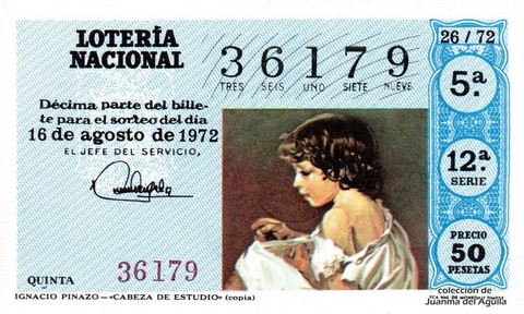 Décimo de Lotería 1972 / 26