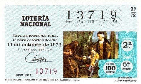 Décimo de Lotería 1972 / 32