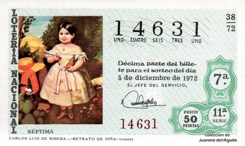 Décimo de Lotería 1972 / 38