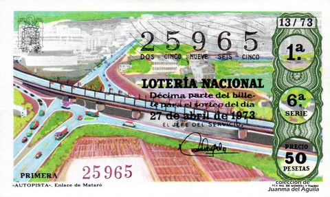 Décimo de Lotería 1973 / 13