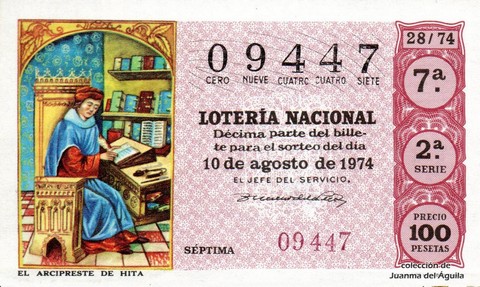 Décimo de Lotería 1974 / 28