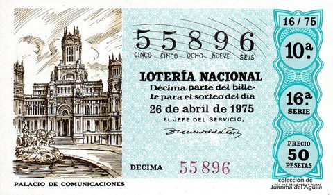 Décimo de Lotería 1975 / 16