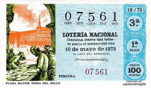 Décimo de Lotería 1975 / 18