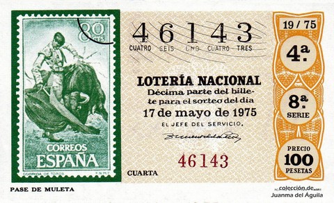 Décimo de Lotería 1975 / 19