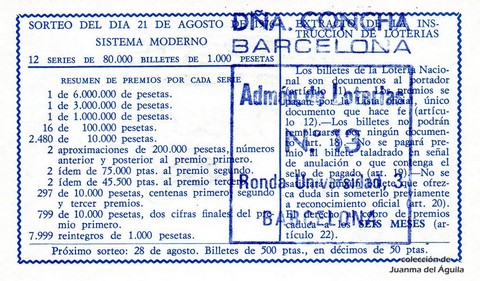 Reverso décimo de Lotería 1976 / 32