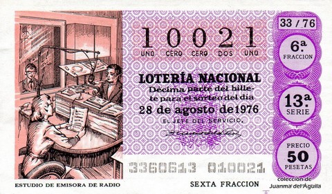 Décimo de Lotería 1976 / 33