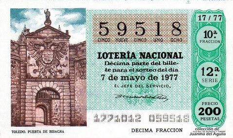 Décimo de Lotería 1977 / 17