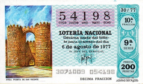 Décimo de Lotería 1977 / 30