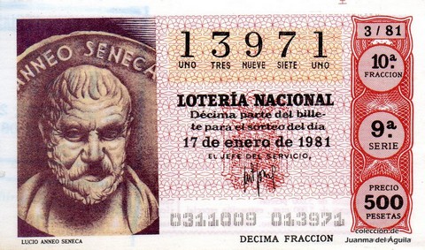 Décimo de Lotería 1981 / 3