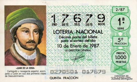 Décimo de Lotería 1987 / 2