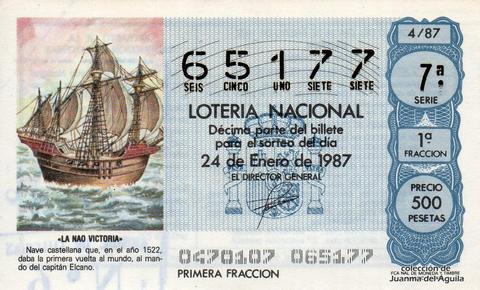 Décimo de Lotería 1987 / 4