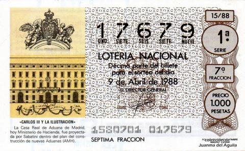 Décimo de Lotería 1988 / 15