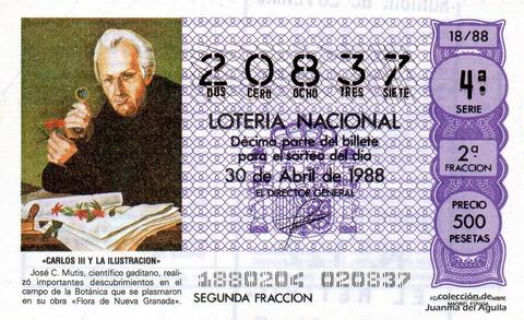 Décimo de Lotería 1988 / 18