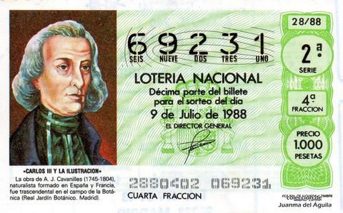 Décimo de Lotería 1988 / 28