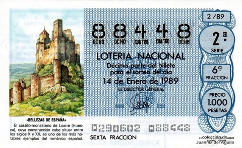 Décimo de Lotería 1989 / 2