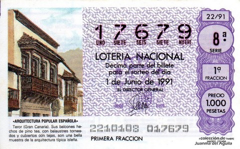 Décimo de Lotería 1991 / 22