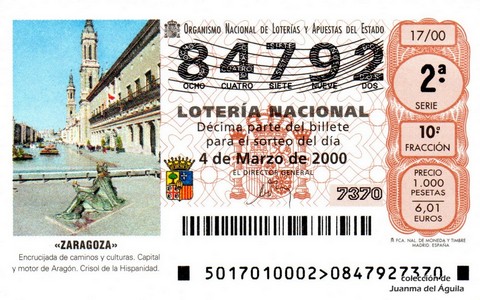 Décimo de Lotería 2000 / 17