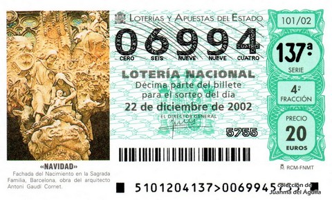 Décimo de Lotería 2002 / 101