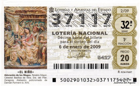 Décimo de Lotería Nacional de 2009 Sorteo 2 - «EL NIÑO»