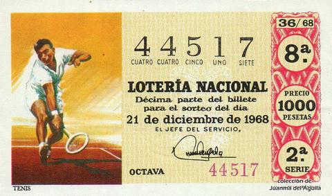 Décimo de Lotería 1968 / 36