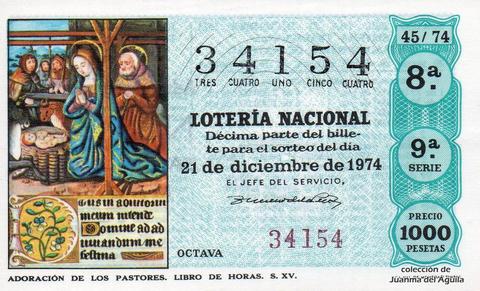 Décimo de Lotería 1974 / 45