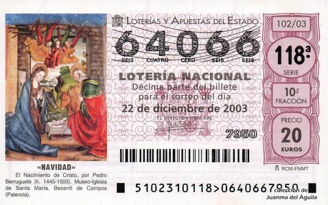 Décimo de Lotería 2003 / 102